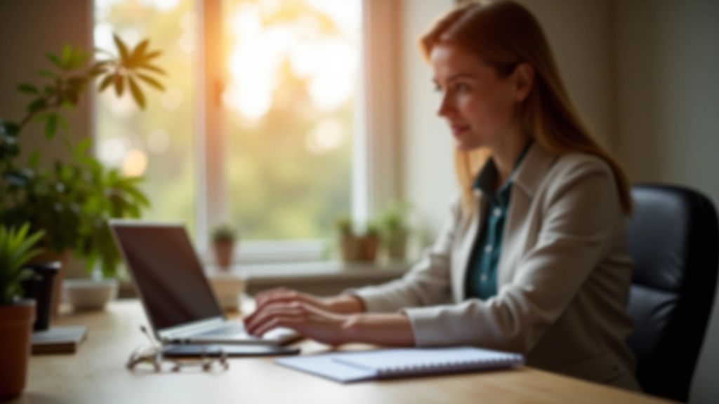 Person mit Laptop und Kaffee arbeitet an Finanzplanung zu Hause